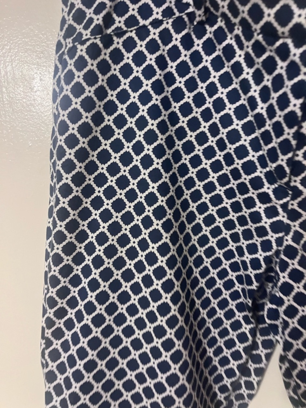 Valerie Stevens Navy & White Geometric Straight Leg Pants - Picture 2 of 5